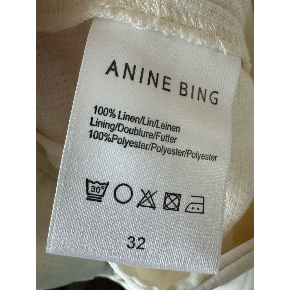 Anine Bing Carrie Pleated Linen Shorts Womens XS Off-White NWT - Picture 12 of 13